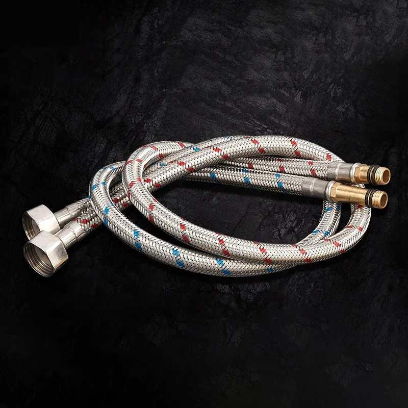 

Weaving Pointed-Toe Hose Explosion-Proof Flexible Metal Tubing Hot And Cold Faucet Water Inlet Cold 4 Points 60 Cm 80