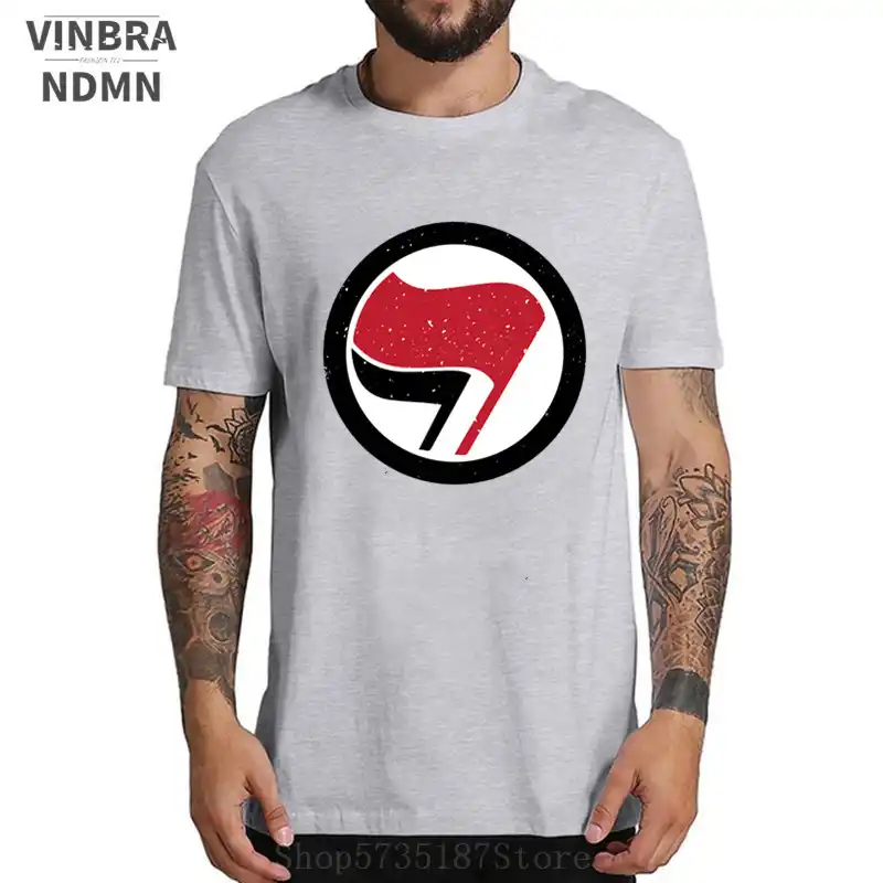 Antifa Symbol T Shirts Men Sometimes Antisocial Always Antifascist T Shirt Antifascism Socialist Leftist Antifa Flag Logo Tshirt T Shirts Aliexpress