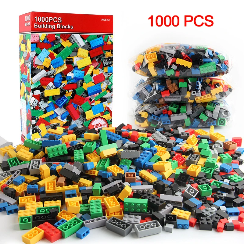 Bloques de construcción creativos para niños, 300/500/1000 piezas, conjuntos de bloques de construcción, juguetes educativos para niños