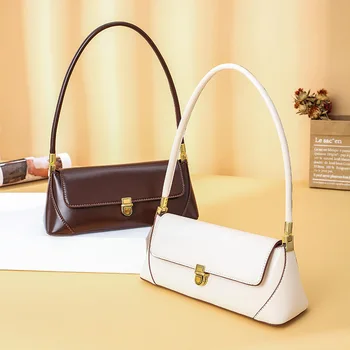 

Luxury Women Fashion Designer Retro Crossbody Casual Shoulder Messenger Underarm Bags Female Leather Baguette Handbag