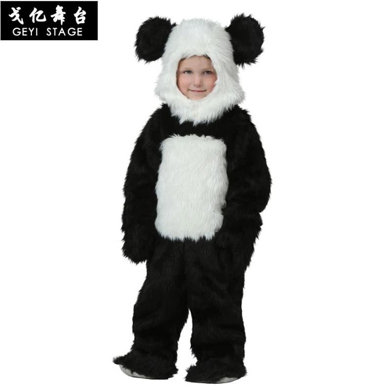 Child costume Карнавальный костюм панды для детей; костюм животного из мультфильма; теплый мягкий фланелевый Нарядный комбинезон; милые вечерние костюмы на Хэллоуин; забавные боди с героями мультфильмов - Цвет: Child costume