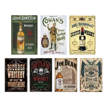 

Jameson Whiskey Metal Tin Sign Glen Spey Plaque Metal Vintage Retro Wall Decor for Bar Pub Club Man Cave Metal Signs Poster