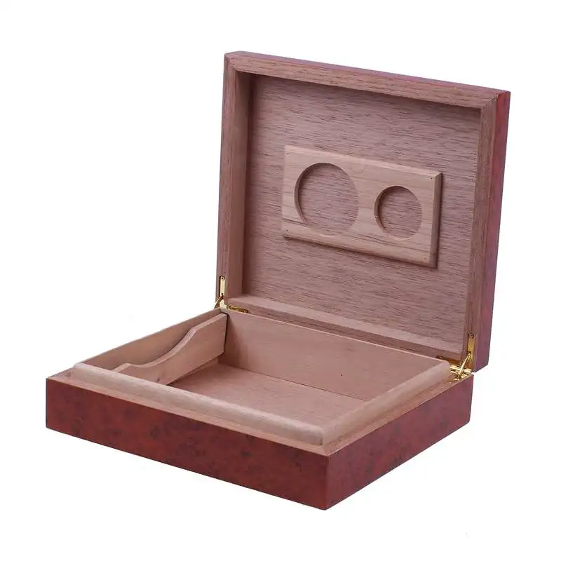 

20 Count Cedar Wood Lined Cigar Humidor Humidifier With Hygrometer Case Box