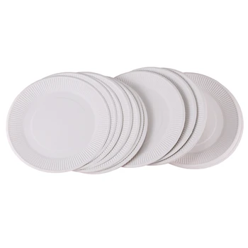 

100Pcs Disposable Paper Plates 9 inch Diameter Baby Shower Wedding Party Cake Pan Tableware Supplies