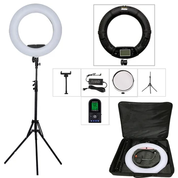 

96W Bi-color LED Ring Lights Lamp Photo Studio Ring Light Kit Yidoblo FE-480II RC LCD Photographic Lighting 3200K-5500K Black