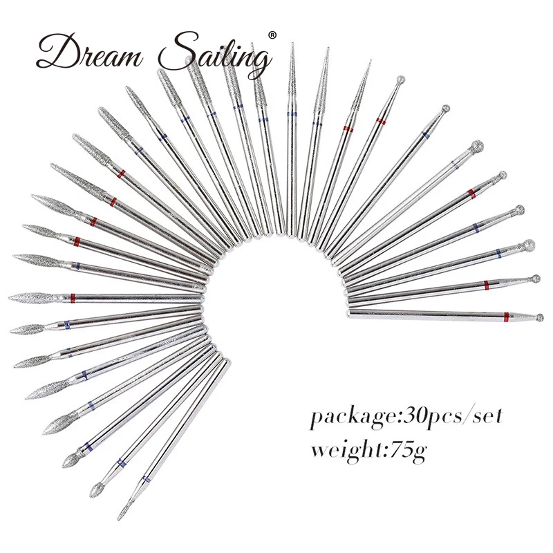 Billige 30 stücke Nagel Bohrer Bit Carbide Bits Häutchen Reiniger Nail art Werkzeug Elektrische Maniküre Bohrer Maschine Spitzen Nagel Zubehör