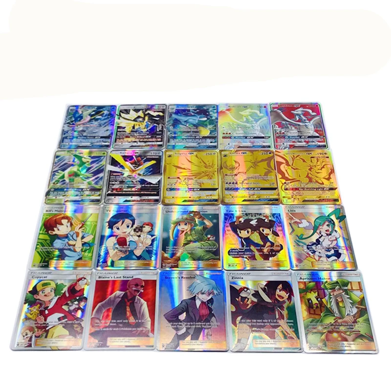 

100pcs (70 GX +20 MEGA +10 TRAINER ) New Game Collection Cards For Funs Children Gift English Pikachued Toys