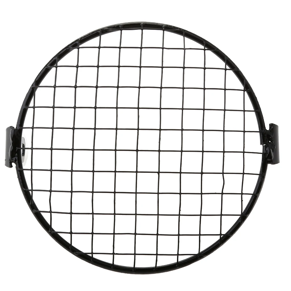 6.3 Inch Retro Motorcycle Grill Side Mount Headlight   Square Net Cover Mask