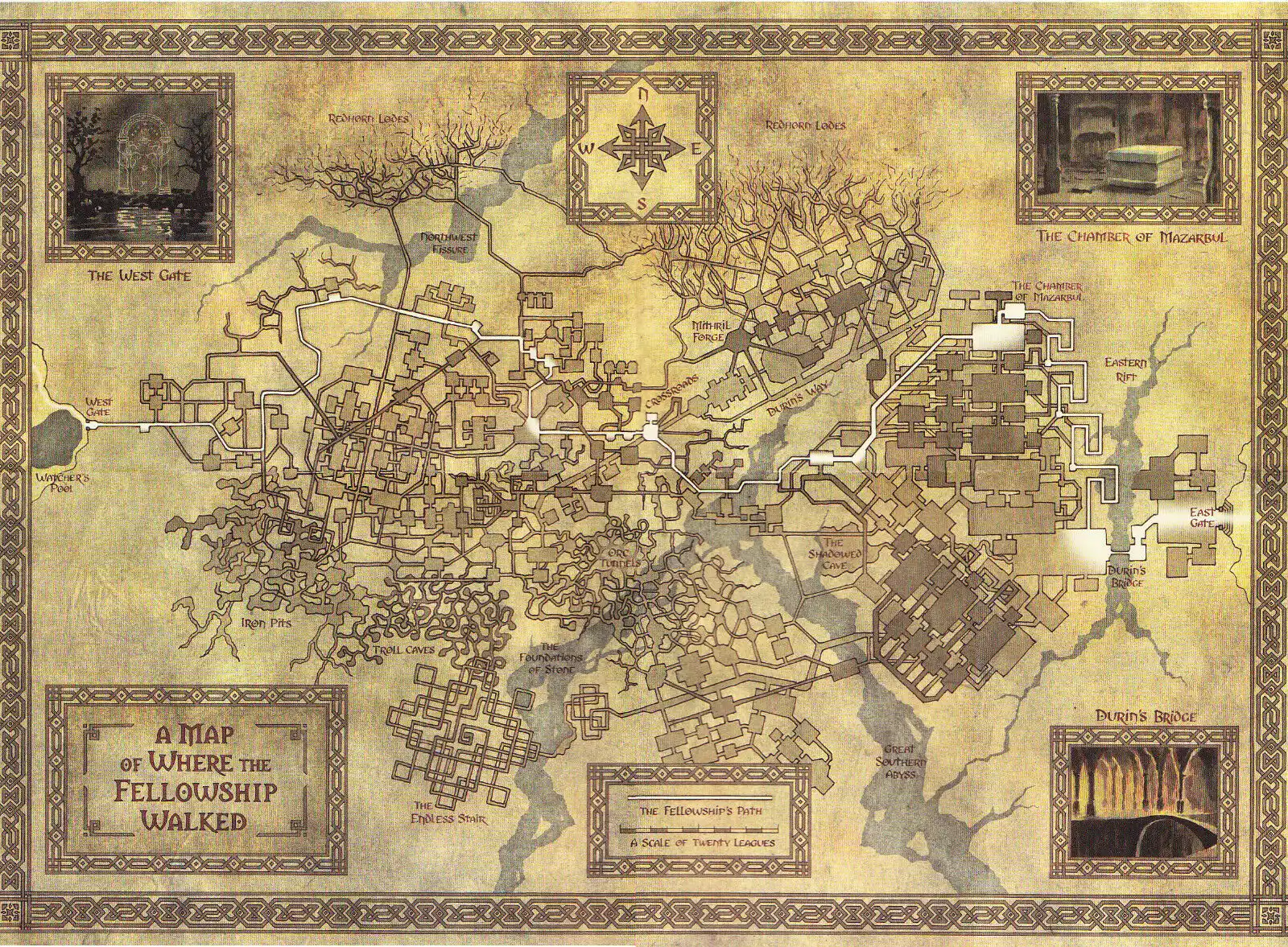 Custom Canvas Wall Decoration World Map Of Middle Earth Poster Ring