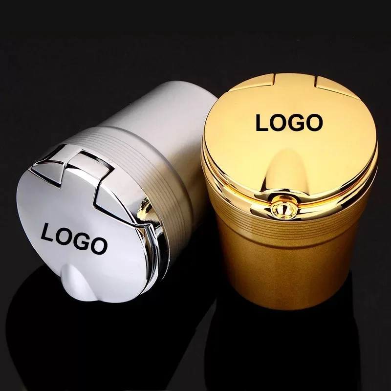 

For Volkswagen lamando Lavish Magotan Sagitar polo Jetta golf logo car ashtray with lid with LED light Luminous car ashtray