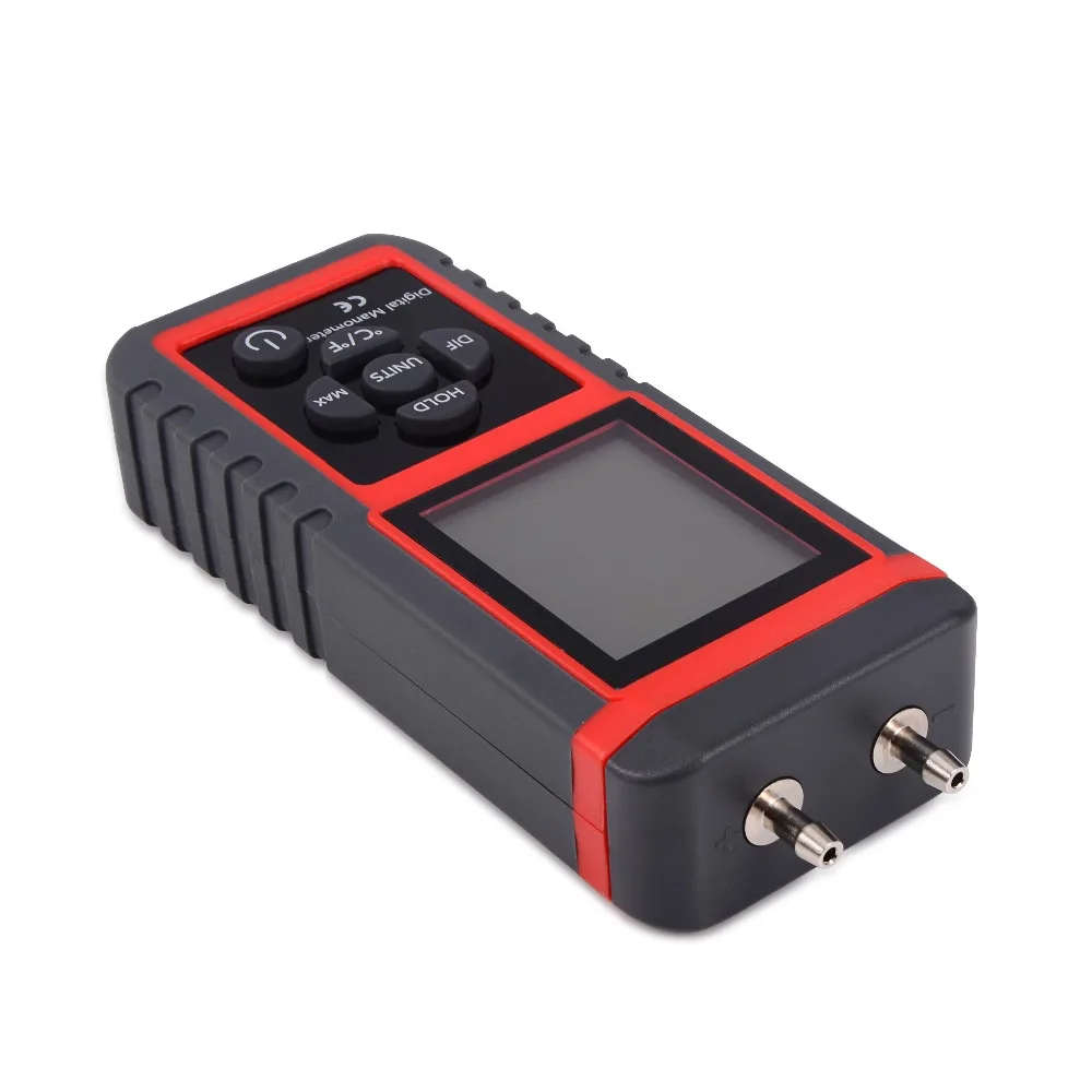 Digital Manometer Air Pressure Gauge - Dual Input, High Accuracy, 12 Units, Data Hold & Save Function-545873