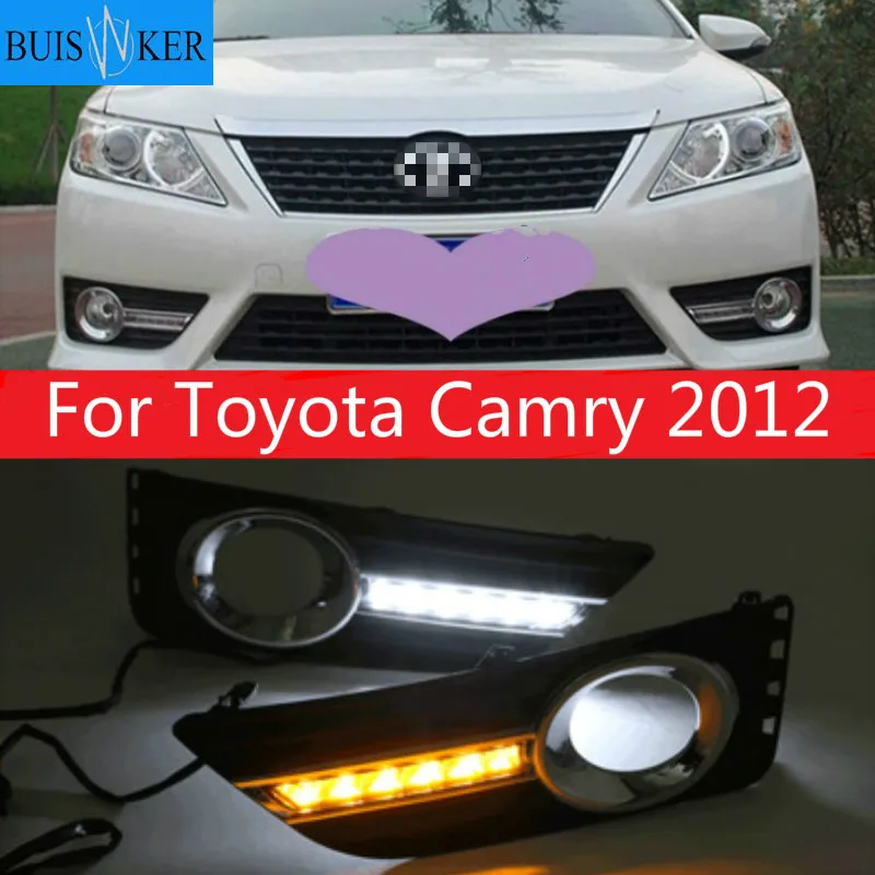 2Pcs DRL For Toyota Camry 2012 Daytime Running Lights fog lamp cover Daylight Turn yellow | Автомобили и мотоциклы