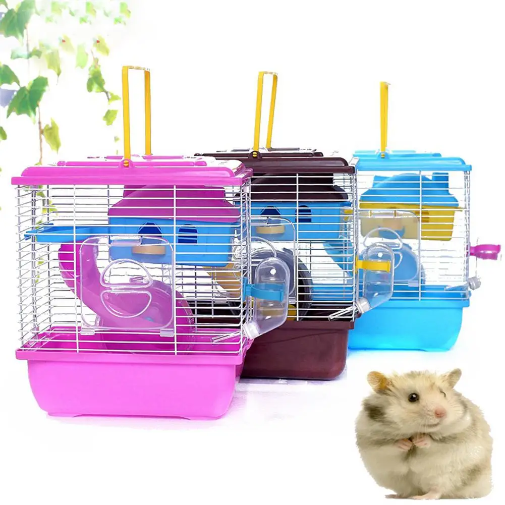 

AsyPets Pet Cage Hamster Cottage with Transparent Skylight Double Layer House for Hamster Golden Hamster Pet