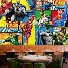 Пользовательские 3D обои для Росписи Стен Лига Легенд плакат с героями Аниме Бэтмен Фреска с суперменом сеть кафе детская комната стены