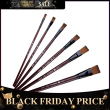 6 шт./компл. Профессиональный с плоской головкой картина Нейлоновая Щетка для волос для воды Цвет кисточка для масла