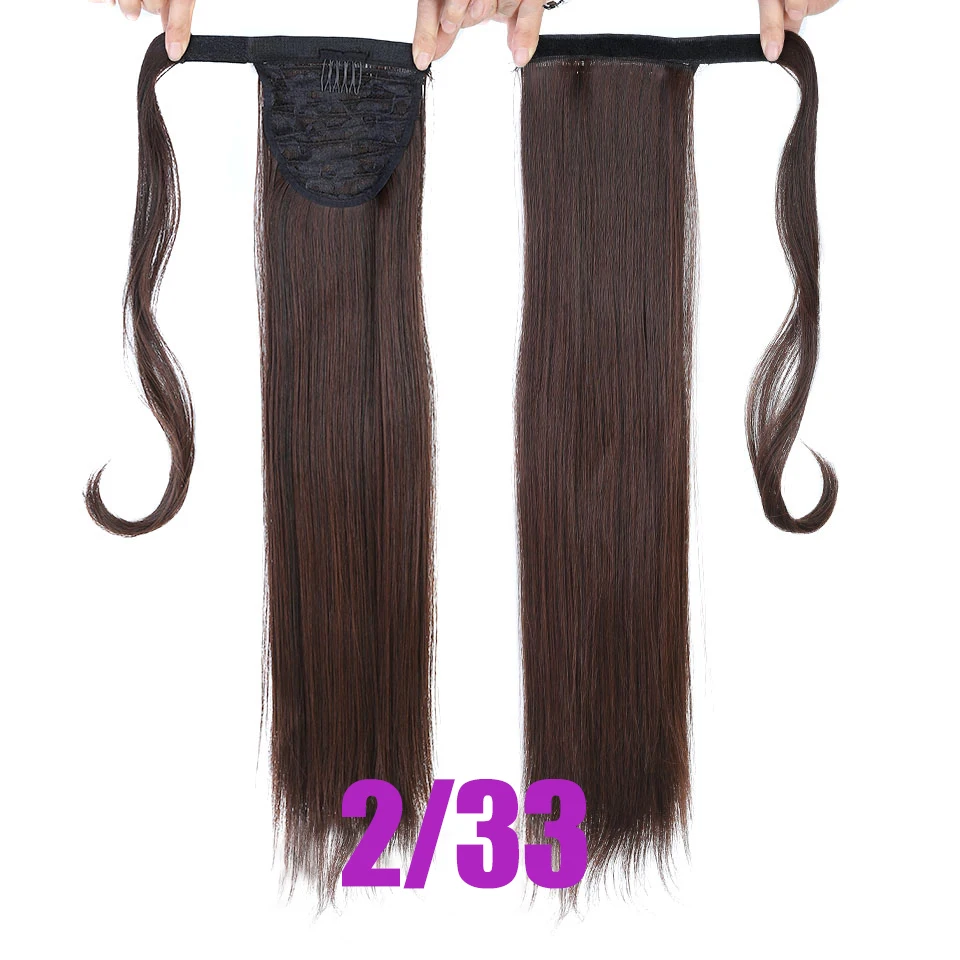 MEIFAN, длинные волнистые вьющиеся волосы на заколках для наращивания в конском хвосте, парик из высокотемпературного волокна, синтетический конский хвост для женщин, Cospl - Цвет: 2-33