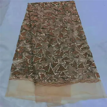 

Sequin Embroidery Lace, Nigerian Gold Lace Fabrics, African Lace Fabric 2019 High quality Sequins Lace Fabric For Wedding