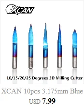 XCAN 10 шт. 30/40 градусов V Форма PCB гравировальные биты Карбид ЧПУ Концевая фреза плоское дно фреза 3D фреза