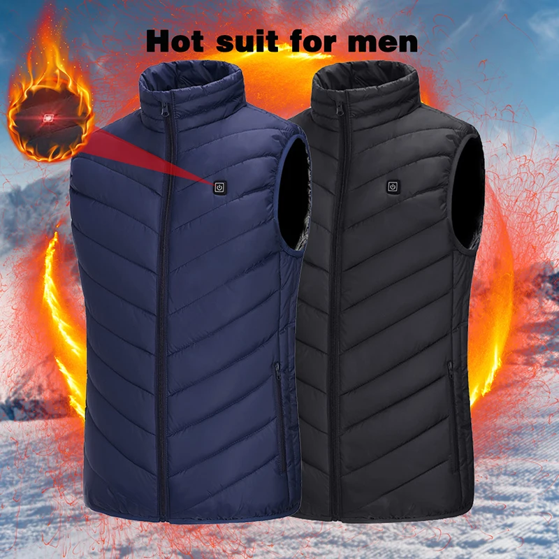 

Winter Self Heating Vest Men Women USB Electric Control Thermal Clothing Outdoor Hiking Heated Camping red Jacket Dorp Shipping