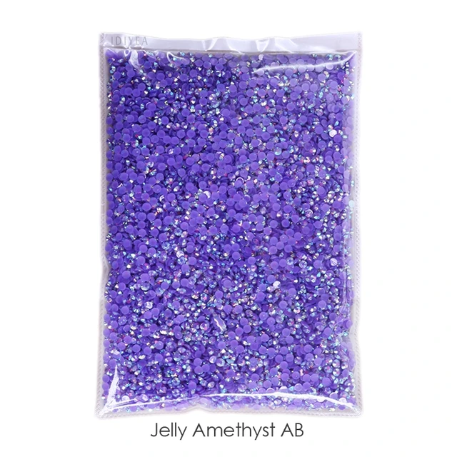 Wholesale Jelly AB Resin Non Hot Fix Rhinestones Cтразы Flatback Plastic Crystals Strass Glitters Stone Bulk Big Package for DIY Jelly Amethyst AB