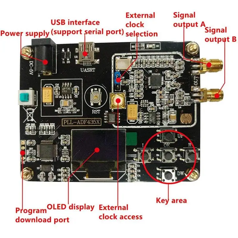 Генератор горячего сигнала ADF4351 встроенный STM32 фазовый замкнутый модуль 35 м-4,4 ГГц RF источник сигнала подметальная машина PLD