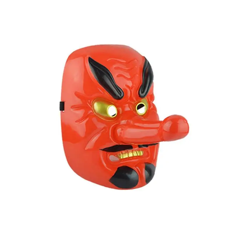 Красная Пластиковая Tengu длинная носовая маска ужаса японский войн для лица