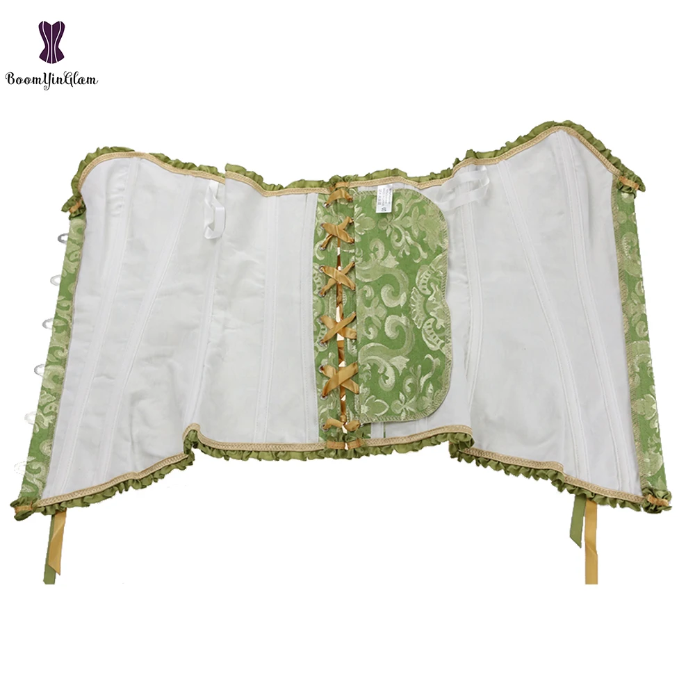 7 Colors Can Be Chosen Women Body Shaper Size XS To 6XL Vintage Pleated Corset Bustier With G String 810#