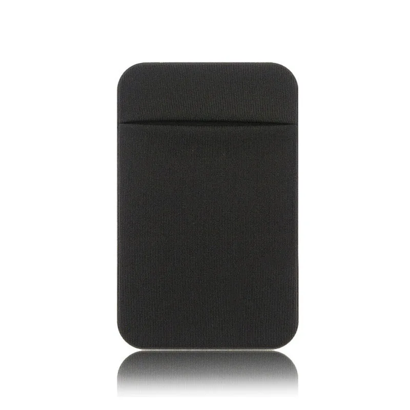 Съемный универсальный чехол, тонкий карман, кредитная мини сумка держатель карточки, клейкий бумажник, задняя крышка для телефона iPhone samsung - Цвет: Black