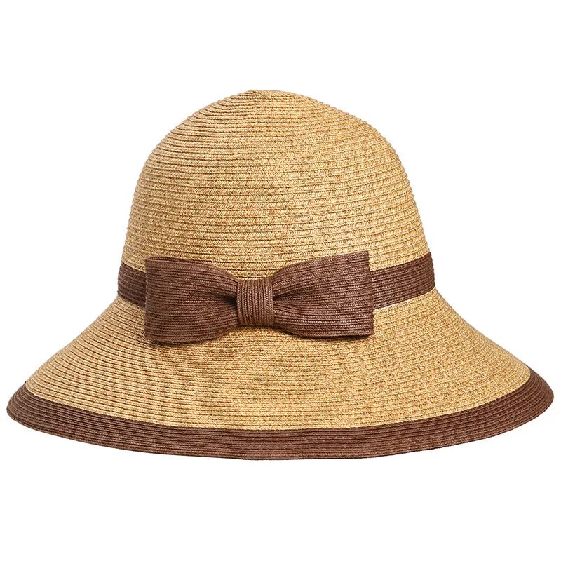 Sedancasesa, летняя соломенная шляпа ручной работы с бантом, Женская гирлянда, Солнечный козырек, Панама, свернутый подол, пляжная кепка, шляпа от солнца для женщин SW105082
