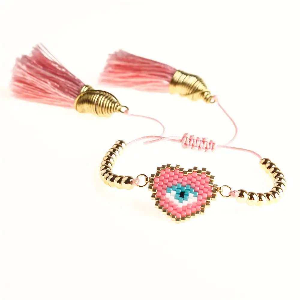 Go2boho браслет Evil Eye для женщин Delica MIYUKI очаровательный браслет турецкий глаз Bijoux ювелирные изделия ручной работы Japna Золотые пластиковые бусины