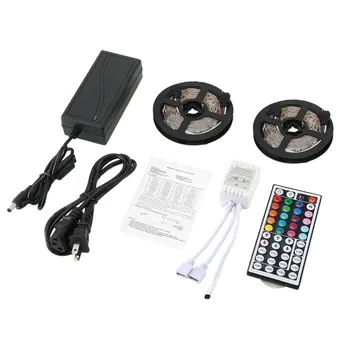 

Led Strip 10 Meters With 44-Key Infrared Remote Control 12 Volt Power Supply Flexible Color Change 5050 Rgb 600 Led Strip Set