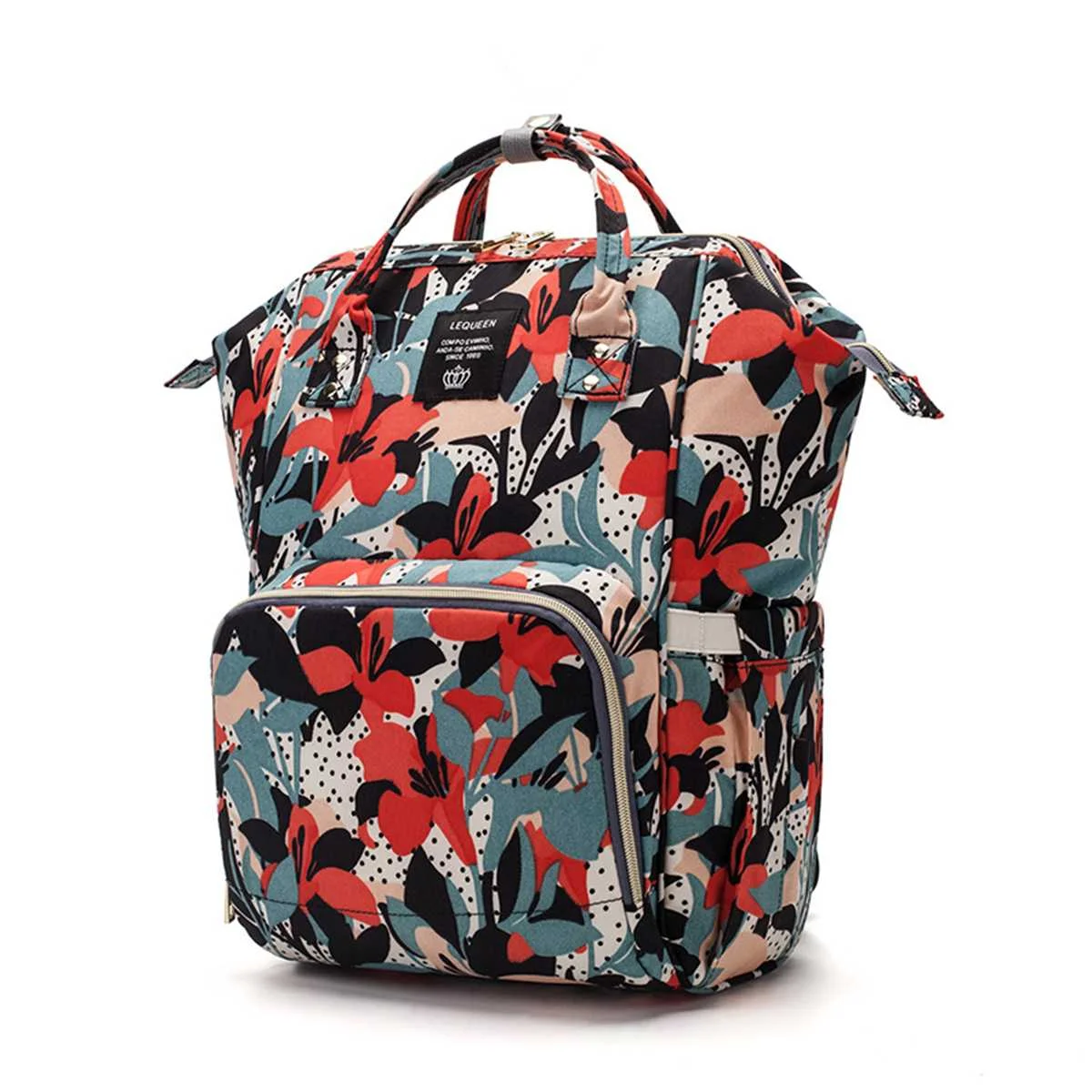 

Fashion Floral Mummy Maternity Diaper Bag Large Capacity Nappy Bag Travel Backpack Waterproof Oxford Nursing Bag for Baby Care