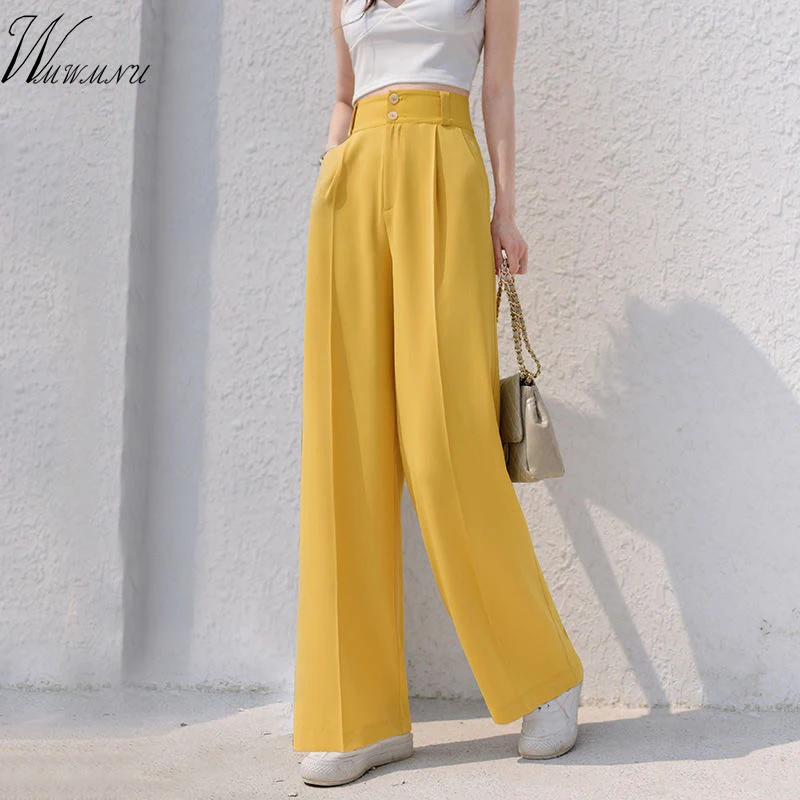 Vintage Trouser For Women High Waist Causal Loose Wide Leg Pants Female 2020 Spring autumn Korean Fashion Elegant pants Vintage Trouser For Women High Waist Causal Loose Wide Leg Pants Female 2020 Spring autumn Korean Fashion Elegant pants