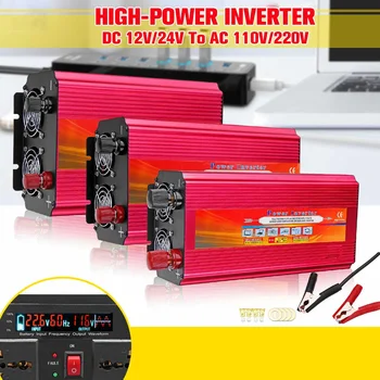 

Inverter 12V 220V 2000/3000W/4000W Voltage Transformer Converter DC 12V To AC 220V Car Inverter 12V/24V To 110V/220V LCD