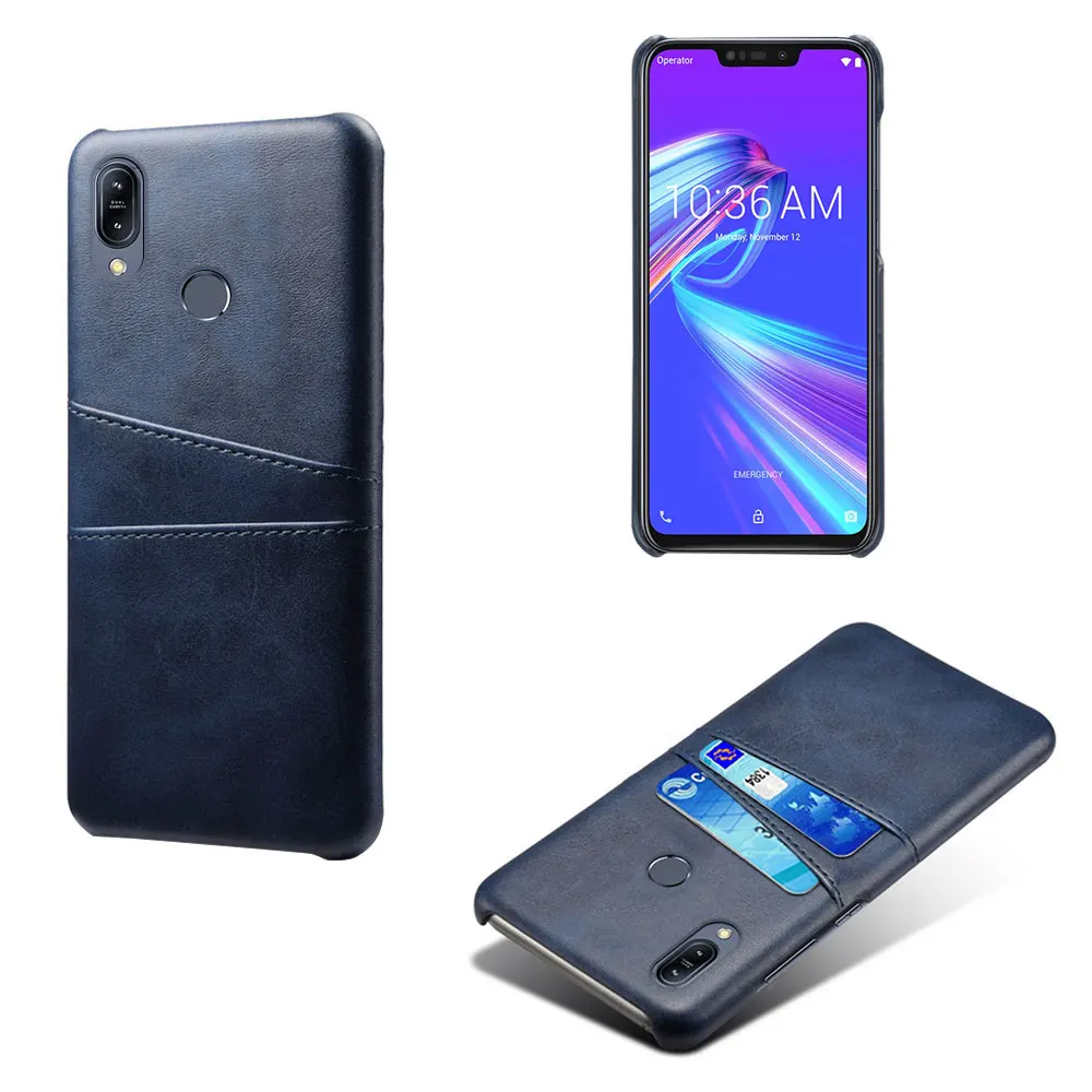 Кожаный держатель для карт чехол для телефона для ASUS ZC600KL ZB601KL ZB602KL ZA551KL ZB631KL ZB633KL ZB634KL из искусственной кожи чехол для ASUS ZB631KL - Цвет: Case-Blue