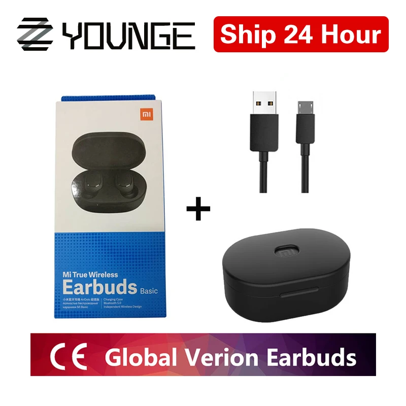 redmi black case B Xiaomi redmi airdots TWS Bluetooth 5,0 наушники стерео беспроводной шумоподавление с микрофоном Handsfree Наушники управление AI - Цвет: redmi black case B