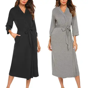 

Bathrobe women cotton character bathrobe simple style nightgown for women home night wear women dress clothing fashion