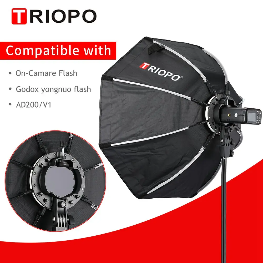 Восьмиугольный зонт софтбокс TRIOPO 65 см kx65см для Godox AD200 V1 yongnuo YN200 Flash светильник