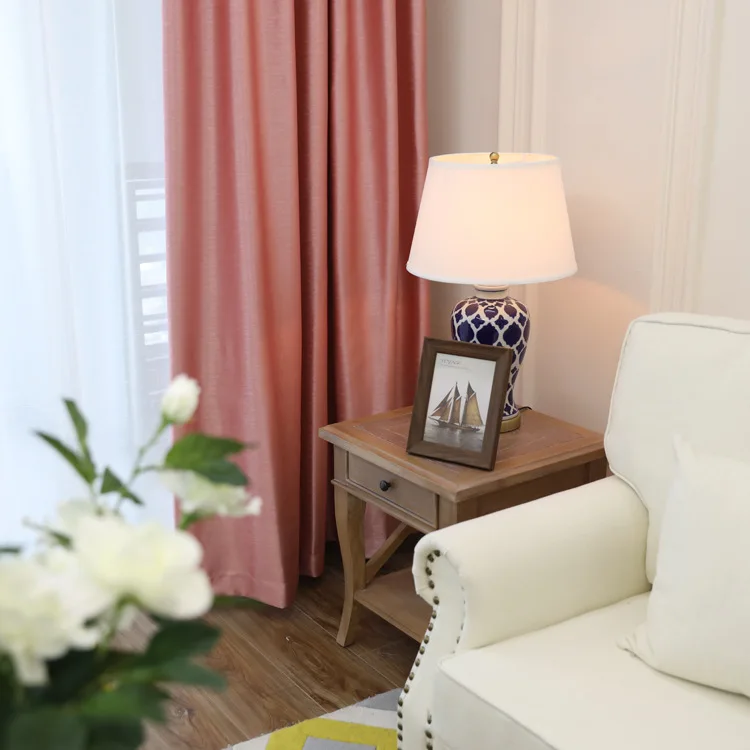 

Light Pink Wood Pattern Carving Shade Curtains for Living Dining Room Bedroom.