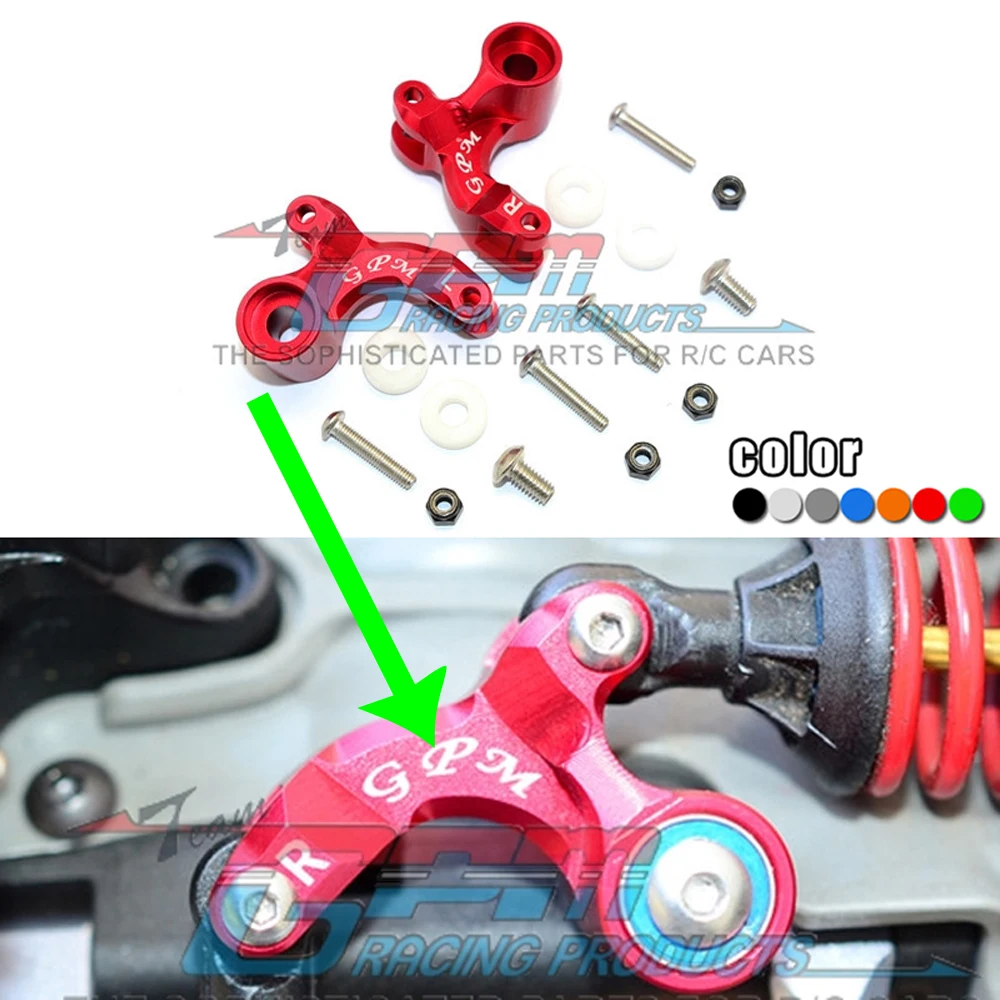 

GPM 1/10 E-REVO 56087-1 ERVO 3.3 53097-3 Metal Rear shock absorber Tie rod fixing Block seat Connection Code