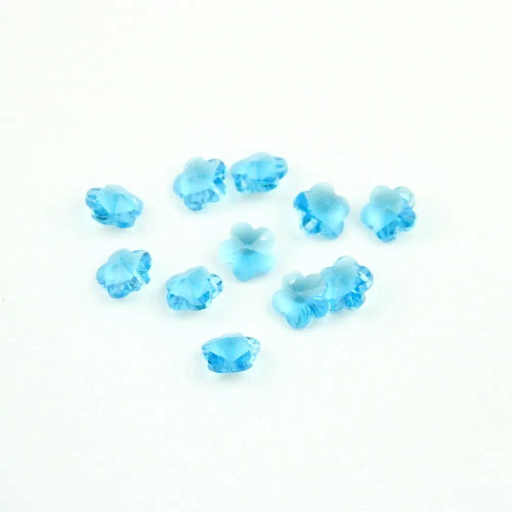 aquamarine Все цвета 100 шт 14 мм Цветок форма Хрустальная люстра Призма подвески для прядей гирлянды DIY кристаллы части для люстры - Цвет: aquamarine
