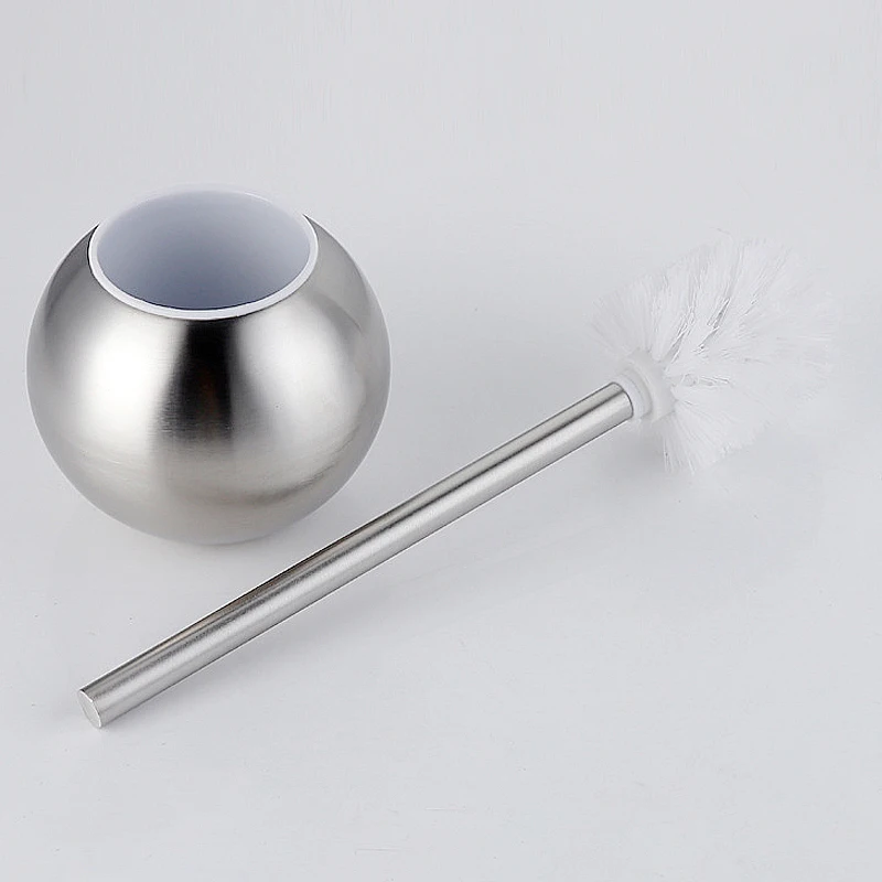 Stainless Steel Toilet Bowl Brush Bathroom Toilet Brush Holder With Base Set Home Cleaner Nickel S0309 bathroom accessories toilet brush set toilet brush holder