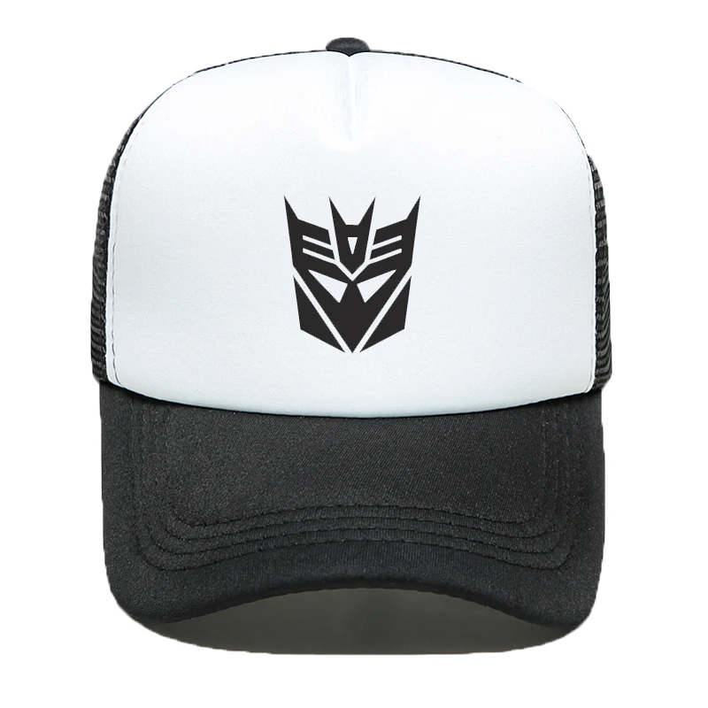 Горячий стиль Печатные Трансформеры с таким же рисунком дышащая сетчатая шляпа четыре сезона доступны Мода для мужчин и женщин