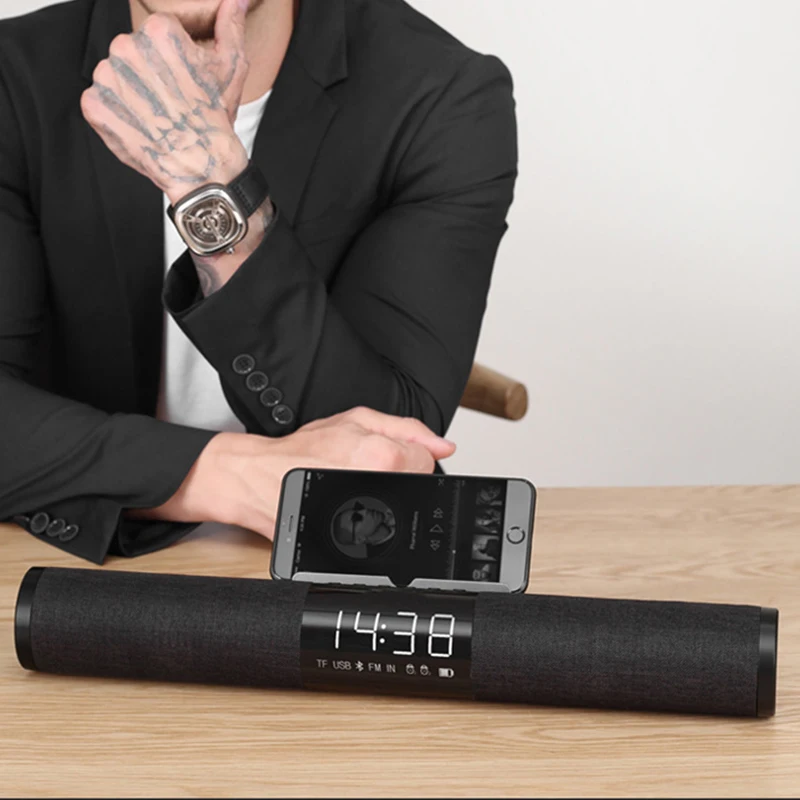 Звуковая панель FM радио Bluetooth динамик HD стерео беспроводной s с микрофоном