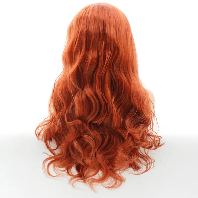 Оранжевый Красный объемная волна ручная вязка синтетический парик на кружеве термостойкие волокна натуральные волосы для афро-американских женщин