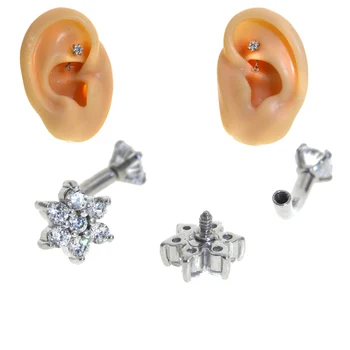 1Pc 100% Steel 16G Curved Barbell Lip Ring Snug Daith Helix Rook Earring Cartilage Tragus Jewelry Eyebrow Banana Piercing Ring