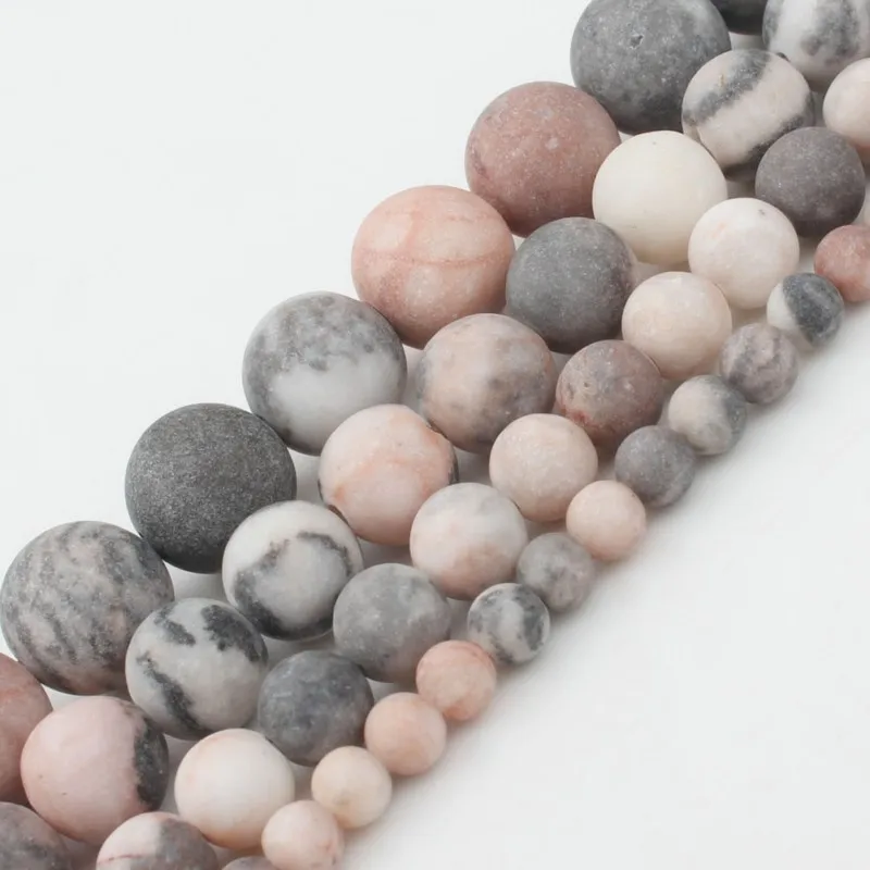 Матовый натуральный камень розовая Зебра яшма 4 6 8 10 мм Матовые Круглые бусины
