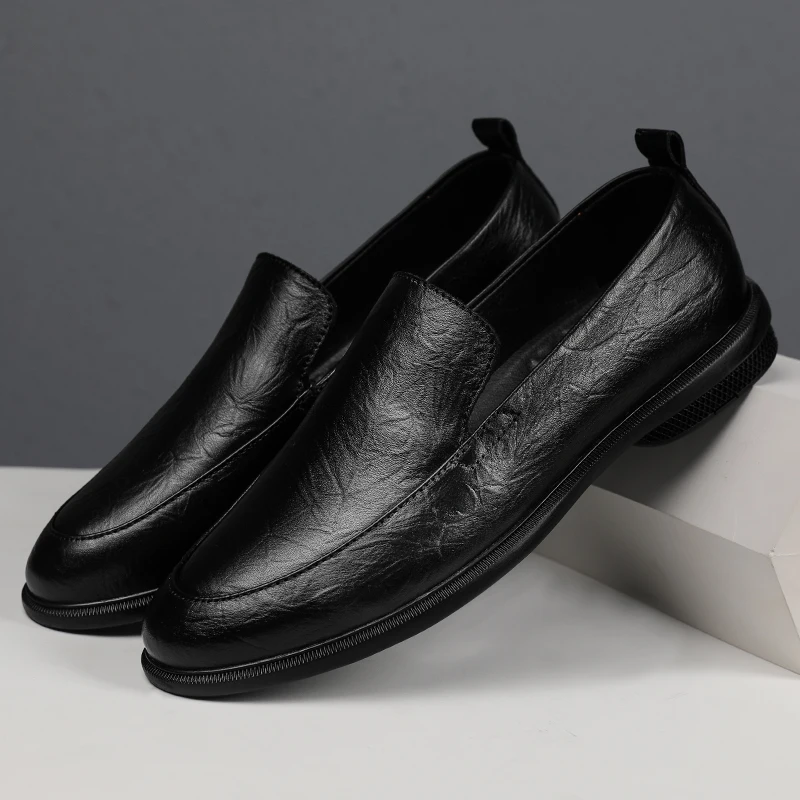 Мужские модельные туфли из натуральной кожи формальные мужские на плоской