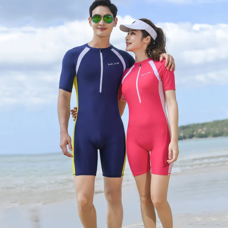 

New One-piece Swimsuit Professional Training Competition Student Sports Conservative Clothing Boys and Girls Teenagers Quick-dry