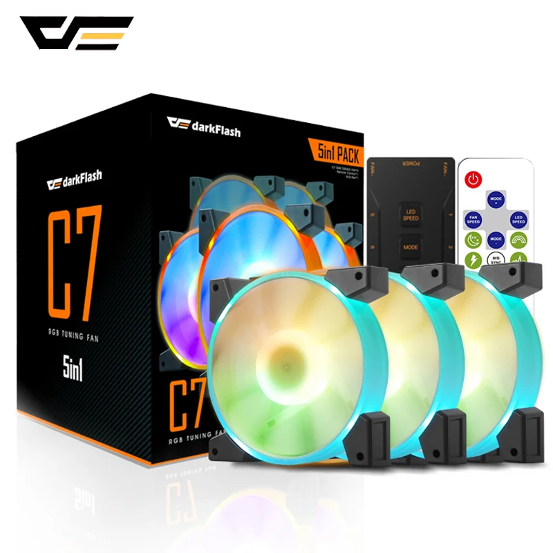 Кулер darkFlash C7 с RGB-подсветкой 120 мм для ПК | Компьютеры и офис
